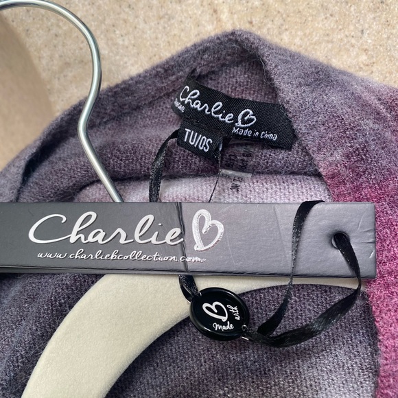 CHARLIE B Women's Poncho Petale/Misty Fringe Asymmetrical Tie-Dye One Size NEW - Picture 11 of 14